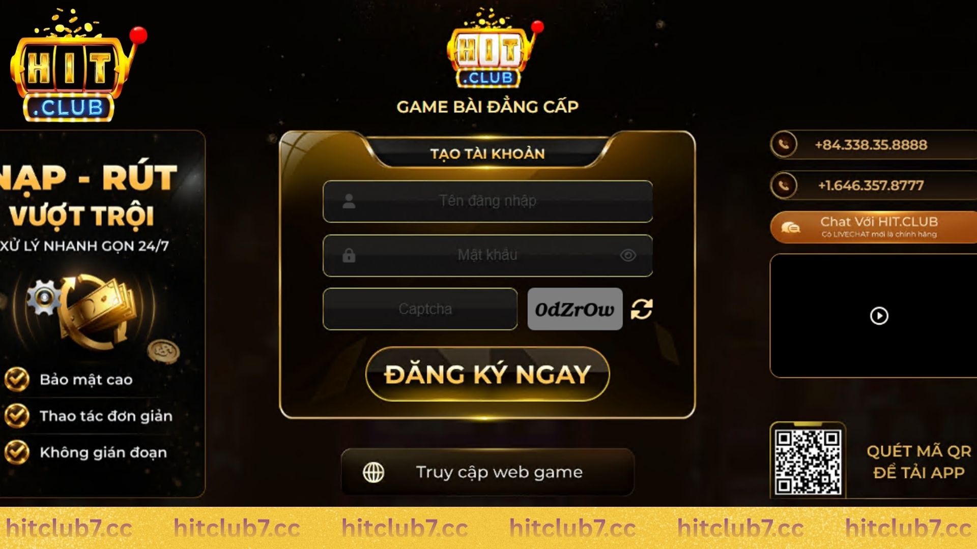 Các bước đăng ký tài khoản Hit Club thành công