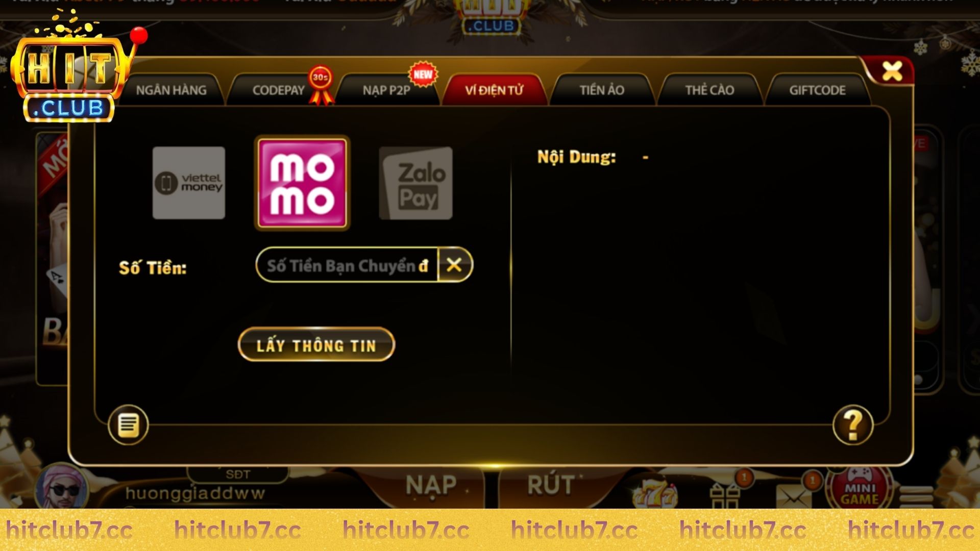 Cách nạp tiền tại cổng game Hit Club chính xác