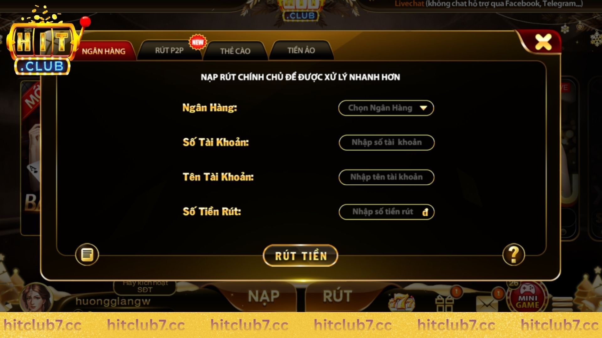 Điều kiện để rút tiền tại cổng game Hit Club