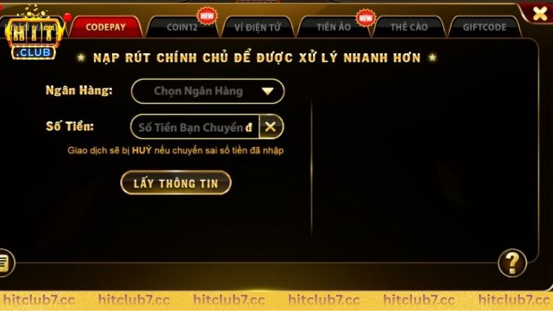 Hệ thống giao dịch tại Hit Club nhanh gọn đa kênh