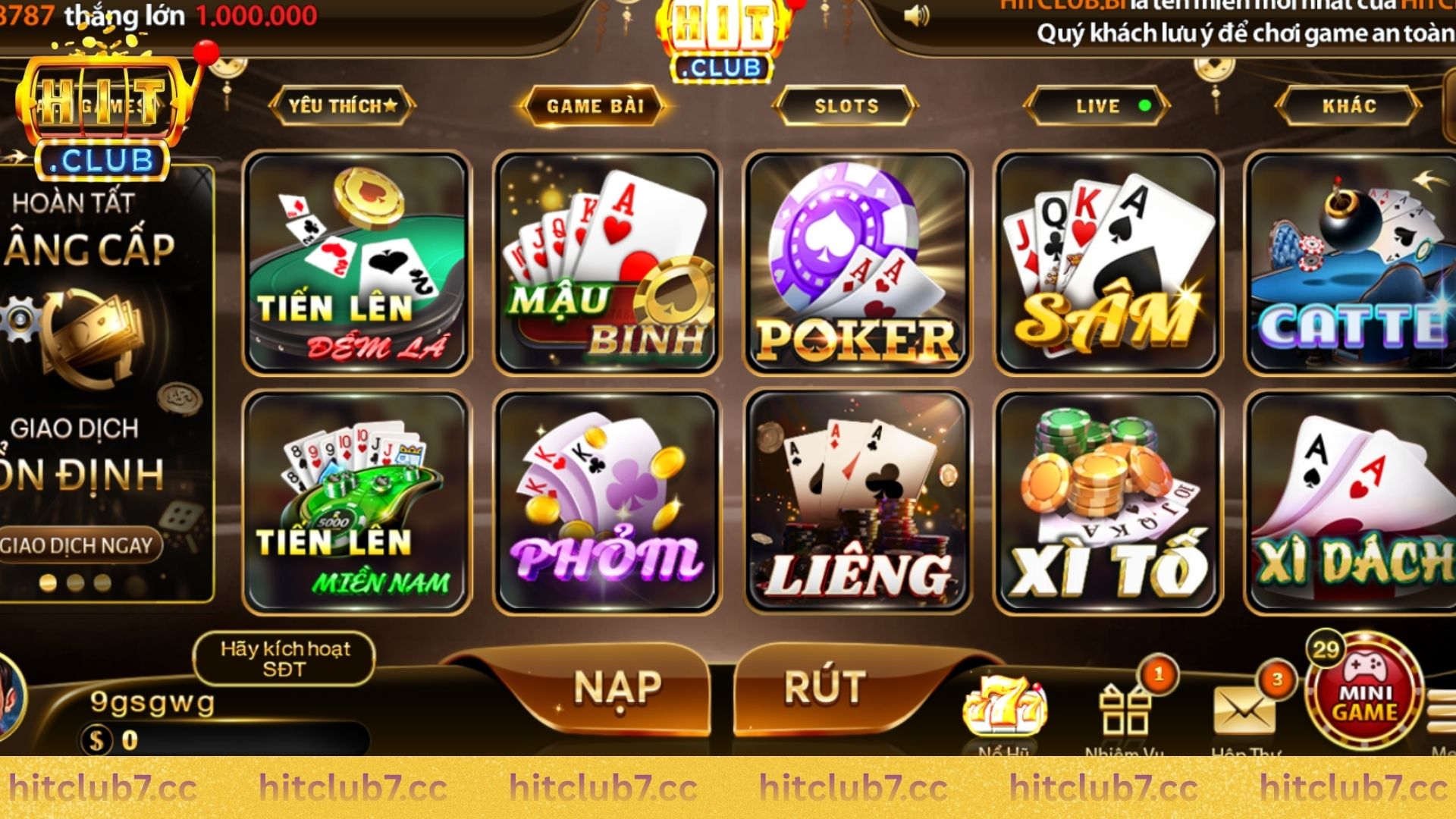 Những sảnh chơi chất lượng nhất trên Hit Club